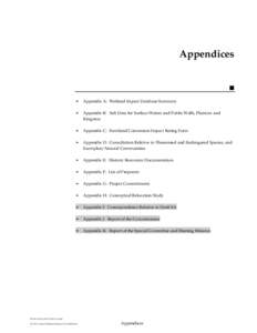 Appendices  Appendix A: Wetland Impact Database Summary Appendix B: Salt Data for Surface Waters and Public Wells, Plaistow and Kingston Appendix C: Farmland Conversion Impact Rating Form