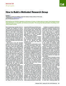 How to Build a Motivated Research Group