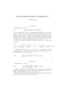 GRADUATE SEMINAR SPRING 2007 PROBLEM SET 1 JONATHAN LETO 1. Problem 1 Show that for ai > 0, pi > 0 p