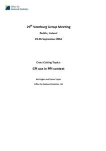 29th Voorburg Group Meeting Dublin, Ireland[removed]September 2014 Cross Cutting Topics: