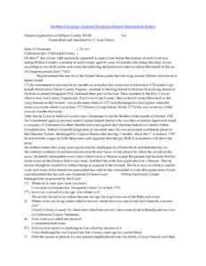 Southern Campaign American Revolution Pension Statements & Rosters Pension Application of William Condry R2198 Transcribed and annotated by C. Leon Harris VA