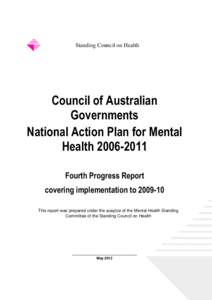 Standing Council on Health  Council of Australian Governments National Action Plan for Mental Health[removed]