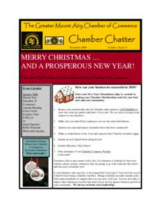 The Greater Mount Airy Chamber of Commerce  Chamber Chatter NovemberVolume 2 Issue 11