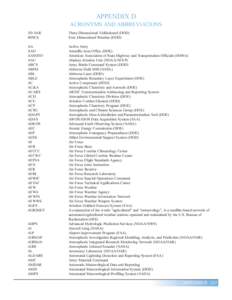 APPENDIX D  ACRONYMS AND ABBREVIATIONS 3D-VAR 4DWX