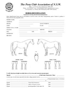 The Pony Club Association of N.S.W. Office 7, 25 Victoria Street Wollongong NSW 2500 Phone: ([removed]Fax: ([removed]Email: [removed] Correspondence to: PO Box 2085 Wollongong NSW 2500 Australia  HORSE 