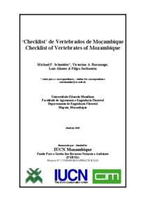 Microsoft Word - CHECKLIST DE VERTEBRADOS DE MOÇAMBIQUE.doc