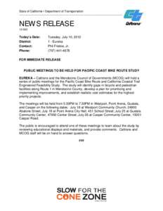 State of California • Department of Transportation  __________________________________________________________ NEWS RELEASE[removed]