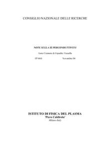 CONSIGLIO NAZIONALE DELLE RICERCHE  NOTE SULLA SUPERCONDUTTIVITÀ Anna Cremona & Espedito Vassallo FP 04/6