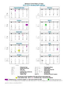 Allenstown School District (179 days–2016 Student/Staff Calendar August/September M