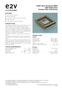 CCD67 Back Illuminated NIMO High Performance Compact Pack CCD Sensor FEATURES *
