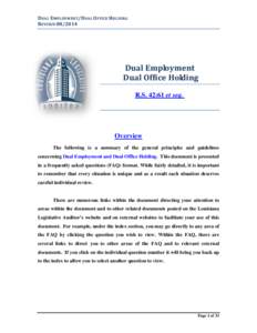 Dual Employment/Dual Office Holding                                                                                   Revised[removed]