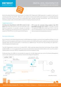 DIGITAL ADSL REGENERATOR BROADBAND LINE EXTENDER Broadband Systems  AD