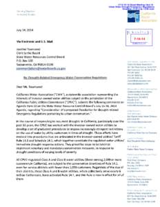 ([removed]Board Meeting- Item 10 Urban Water Drought Emergency Regulations Deadline: [removed]by 12:00 noon Working Together. Achieving Results .