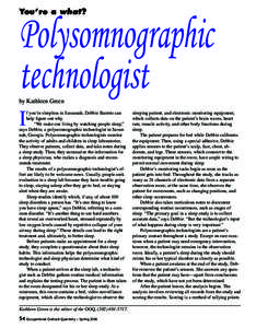 Polysomnographic technologist