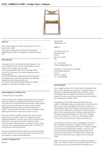 Wegner / Danish design / Hansen / Denmark / Furniture / Danish modern / Hans Wegner