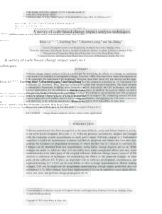 SOFTWARE TESTING, VERIFICATION AND RELIABILITY Softw. Test. Verif. ReliabPublished online in Wiley Online Library (wileyonlinelibrary.com). DOI: stvr.1475 A survey of code-based change impact analysis te