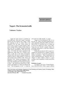 REVIEW ARTICLE  Yogurt: The fermented milk