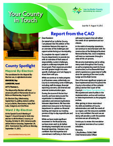 Your County in Touch Issue No. 9 • August 14, 2012 Report from the CAO Dear Resident: