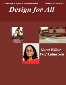 Department of Urban Planning & Environmental Policy, Texas Southern University  Chairman‘s Desk: 1  Design for All Institute of India February 2014 Vol-9 No-2