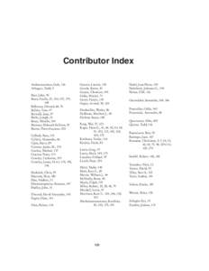 Contributor Index Ambartsoumian, Gaik, 116 Arbogast, Todd, 9 Baez, John, 93 Basor, Estelle, 23, 154, 157, 179, 185