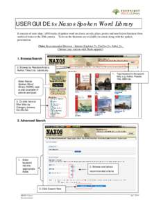 USER GUIDE for Naxos Spoken Word Library It consists of more than 1,000 tracks of spoken word on classic novels, plays, poetry and non-fiction literature from medieval times to the 20th century. Texts on the literature a