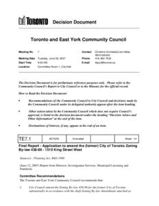 Zoning / Toronto / City of Toronto Act / Land law / Ontario / Property / Palmerston Boulevard / Splendid China Tower / Real property law / Real estate / Urban studies and planning
