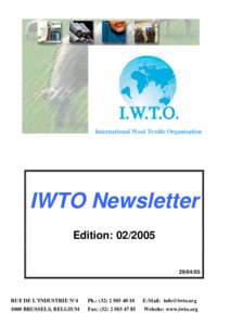 International Wool Textile Organisation  IWTO Newsletter Edition: [removed]