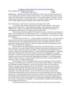 Southern Campaign American Revolution Pension Statements Pension application of William Jones R5757 fn12NC Transcribed by Will Graves[removed]Methodology: Spelling, punctuation and grammar have been corrected in some in