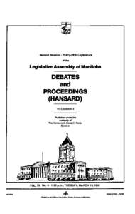 Second Session - Thirty-Fifth Leglslature of the Legislative Assembly of Manitoba  DEBATES