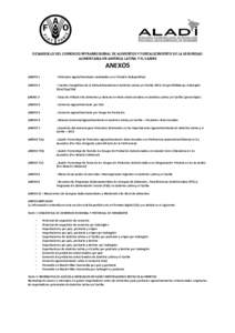 DESARROLLO DEL COMERCIO INTRARREGIONAL DE ALIMENTOS Y FORTALECIMIENTO DE LA SEGURIDAD ALIMENTARIA EN AMÉRICA LATINA Y EL CARIBE ANEXOS ANEXO 1