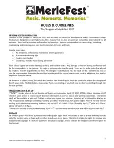 Microsoft Word - Rules and Guidelines for The Shoppes At MerleFest 2015.docx