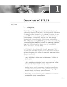 PIRLS 2001 Technical Report, Chapter 1