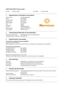 SAFETY DATA SHEET Chlorella powder Created: 1  05 January 2015