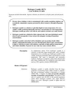 Cyanide poisoning / Matter / Cyanide / Hydrogen cyanide / Poison / Sodium cyanide / Agency for Toxic Substances and Disease Registry / Antidote / Tempo 20 wp / Chemistry / Cyanides / Blood agents