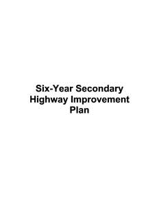 Six-Year Secondary Highway Improvement Plan Franklin County Six-Year Secondary Highway Improvements