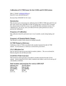 Calibration of LI-7500 sensor for 60m CO2/H20 flux system