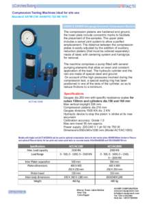 Concrete Testing  29 ACT Compression Testing Machines Ideal for site use Standard: ASTM C39 -AASHTO T22 BS 1610