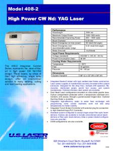 ModelHigh Power CW Nd: YAG Laser Performance Wavelengthnm