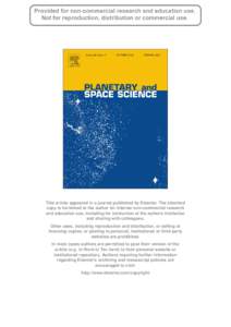 This article appeared in a journal published by Elsevier. The attached copy is furnished to the author for internal non-commercial research and education use, including for instruction at the authors institution and shar