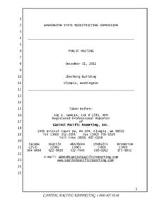 1 2 WASHINGTON STATE REDISTRICTING COMMISSION  3