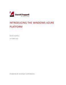 INTRODUCING THE WINDOWS AZURE PLATFORM