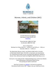      Women, Infants, and Children (WIC)   
