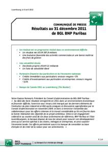 Microsoft Word[removed]Résultats 2011 BGL BNP Paribas FR.doc