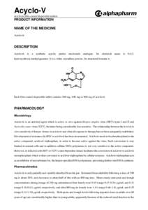 Acyclo-V Aciclovir film-coated dispersible tablets PRODUCT INFORMATION  NAME OF THE MEDICINE