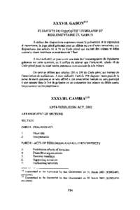 XXXVII. GABON1  3 ELEMENTS DU DISPOSITIF LEGISLATIF ET REGLEMENTAIRE DU GABON