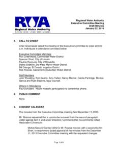 Regional Water Authority Executive Committee Meeting Draft Minutes January 22, [removed].