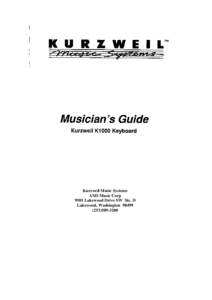 Kurzweil Music Systems AND Music Corp 9501 Lakewood Drive SW Ste. D Lakewood, Washington3200