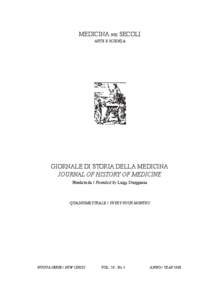 MEDICINA NEI SECOLI ARTE E SCIENZA