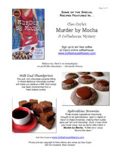 Page 1 of 5  Some of the Special Recipes Featured In…  Cleo Coyle’s