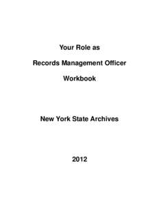 Your Role as Records Management Officer